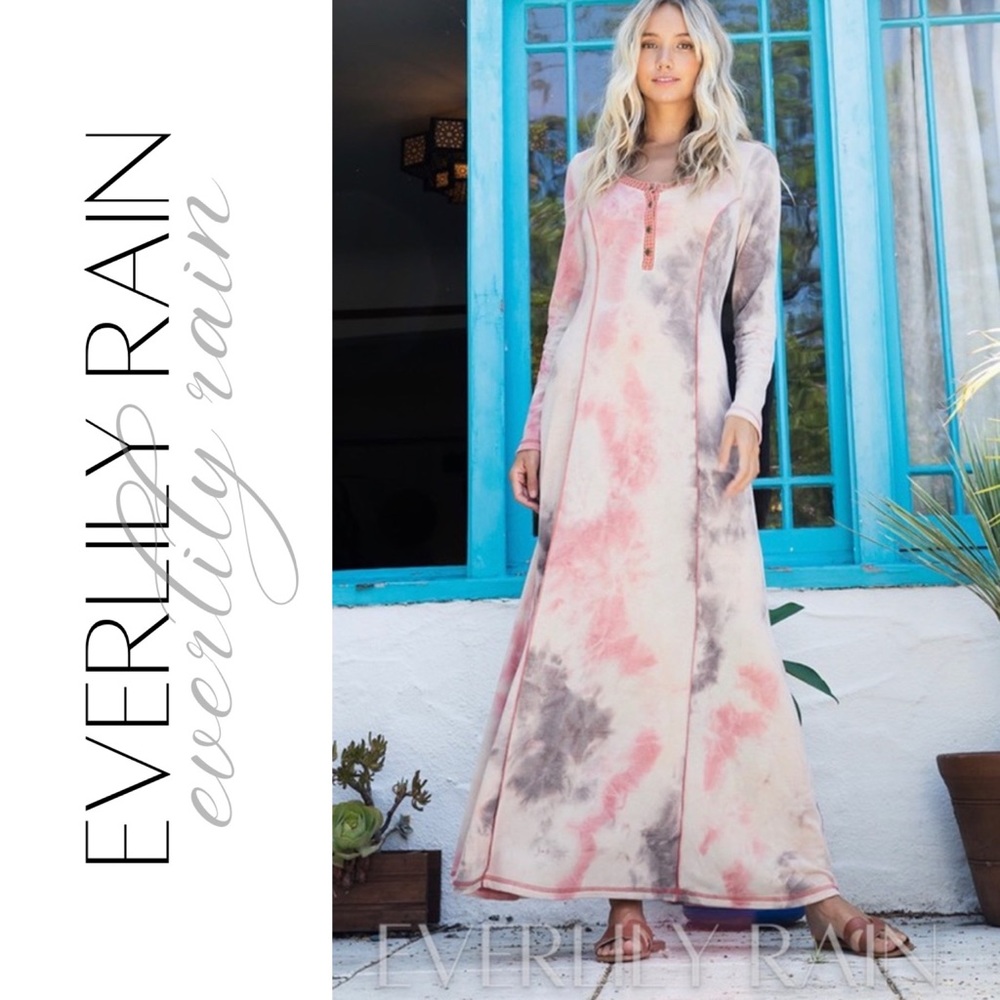 Tie Dye Print Maxi Dress - Picture 6 of 15